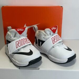 NIKE Team Hustle D8 Just Do‎ It Shoes White #AQ9978-100 Infant/Toddler Sz4C